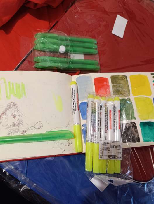 Фотография покупателя товара Маркер-текстовыделитель, скошенный наконечник, узел 4 мм, синий - Фото 1