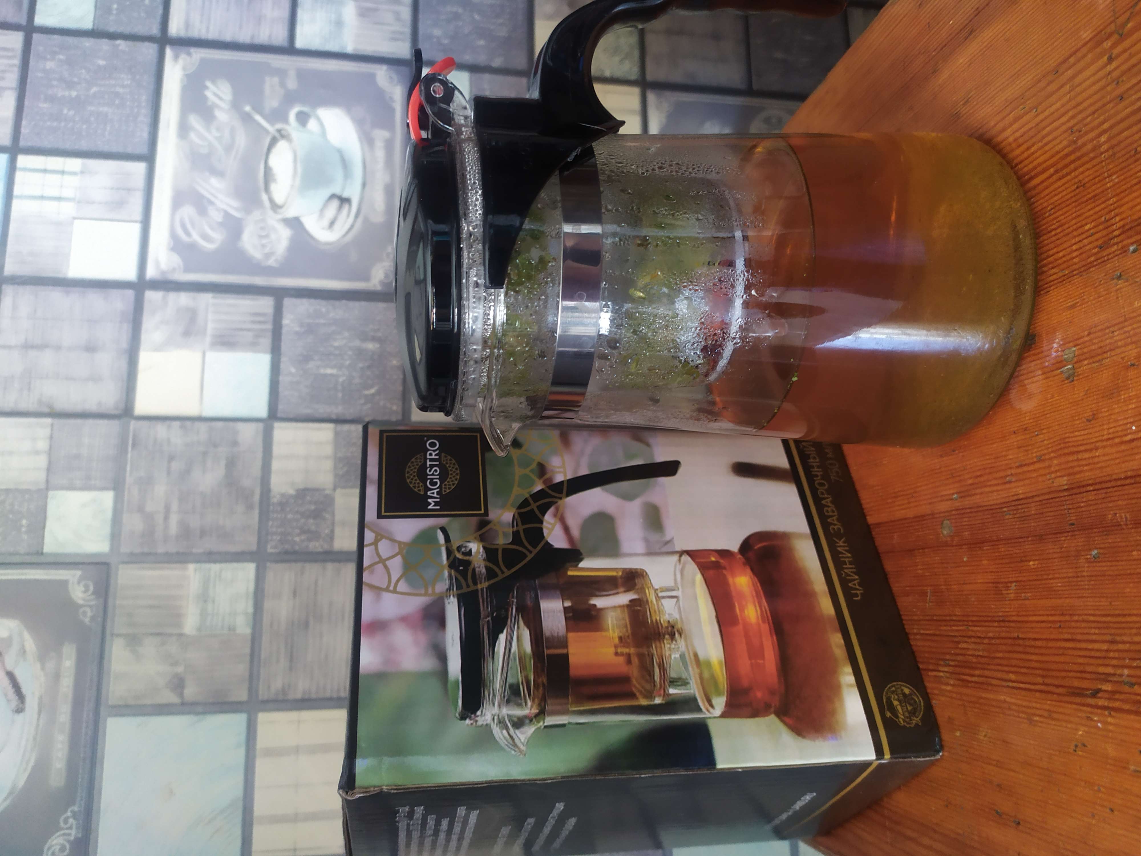 Фотография покупателя товара Чайник стеклянный заварочный Magistro «Мантана», 750 мл, с пластиковым ситом - Фото 4