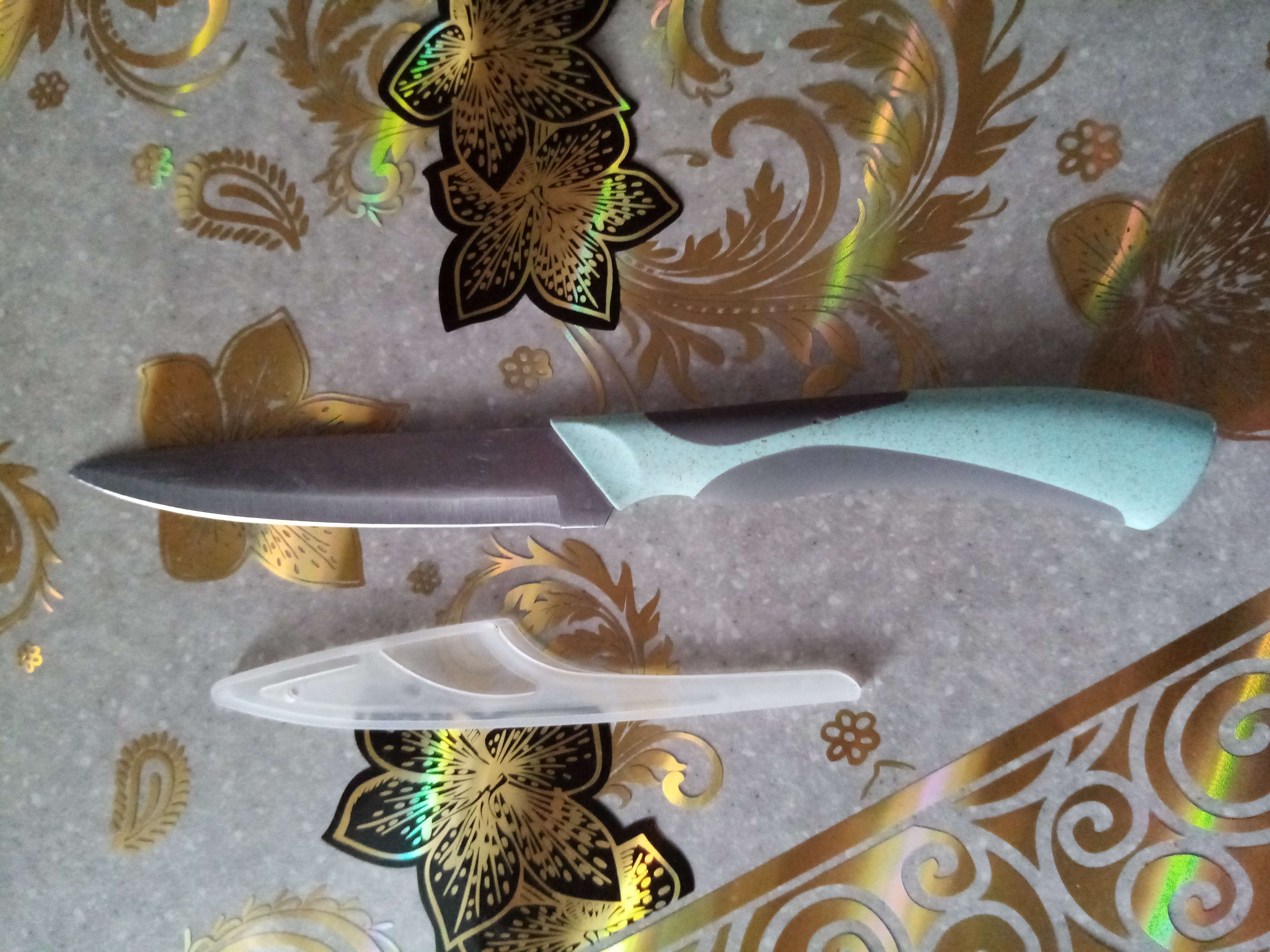 Фотография покупателя товара Нож для овощей кухонный Доляна «Мезури», лезвие 9,5 см, цвет МИКС - Фото 1
