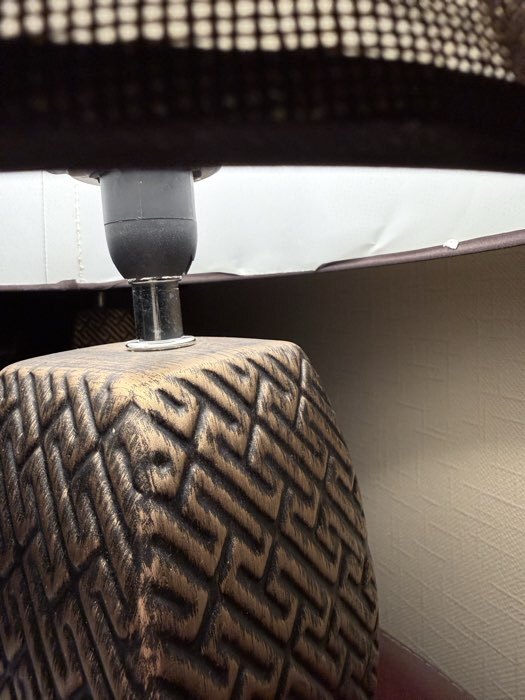 Фотография покупателя товара Настольная лампа с абажуром RISALUX 16444/1BR, E14, 40 Вт, бронза, 22×22×34 см - Фото 2