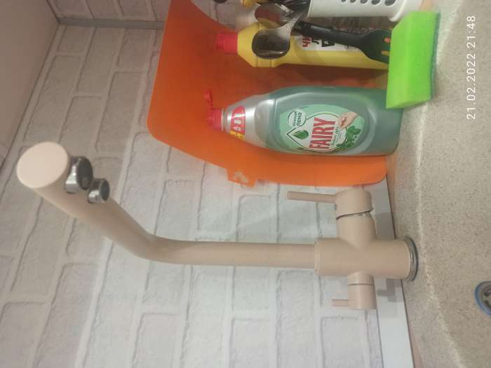 Фотография покупателя товара Смеситель для кухни Accoona A5179-4E, с выходом для питьевой воды, латунь, цвет бежевый