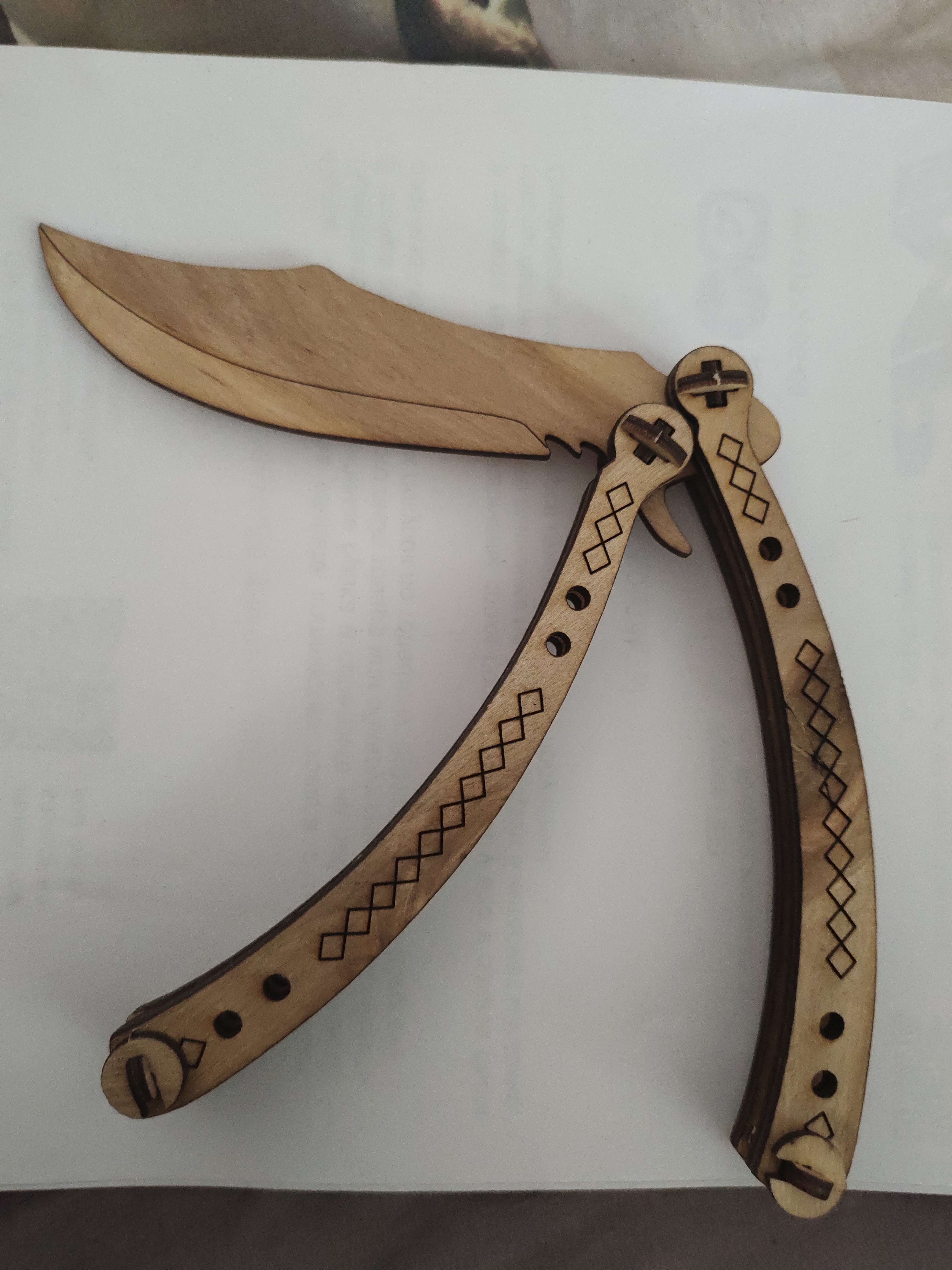 Фотография покупателя товара Сувенир деревянный "Нож бабочка" - Фото 2