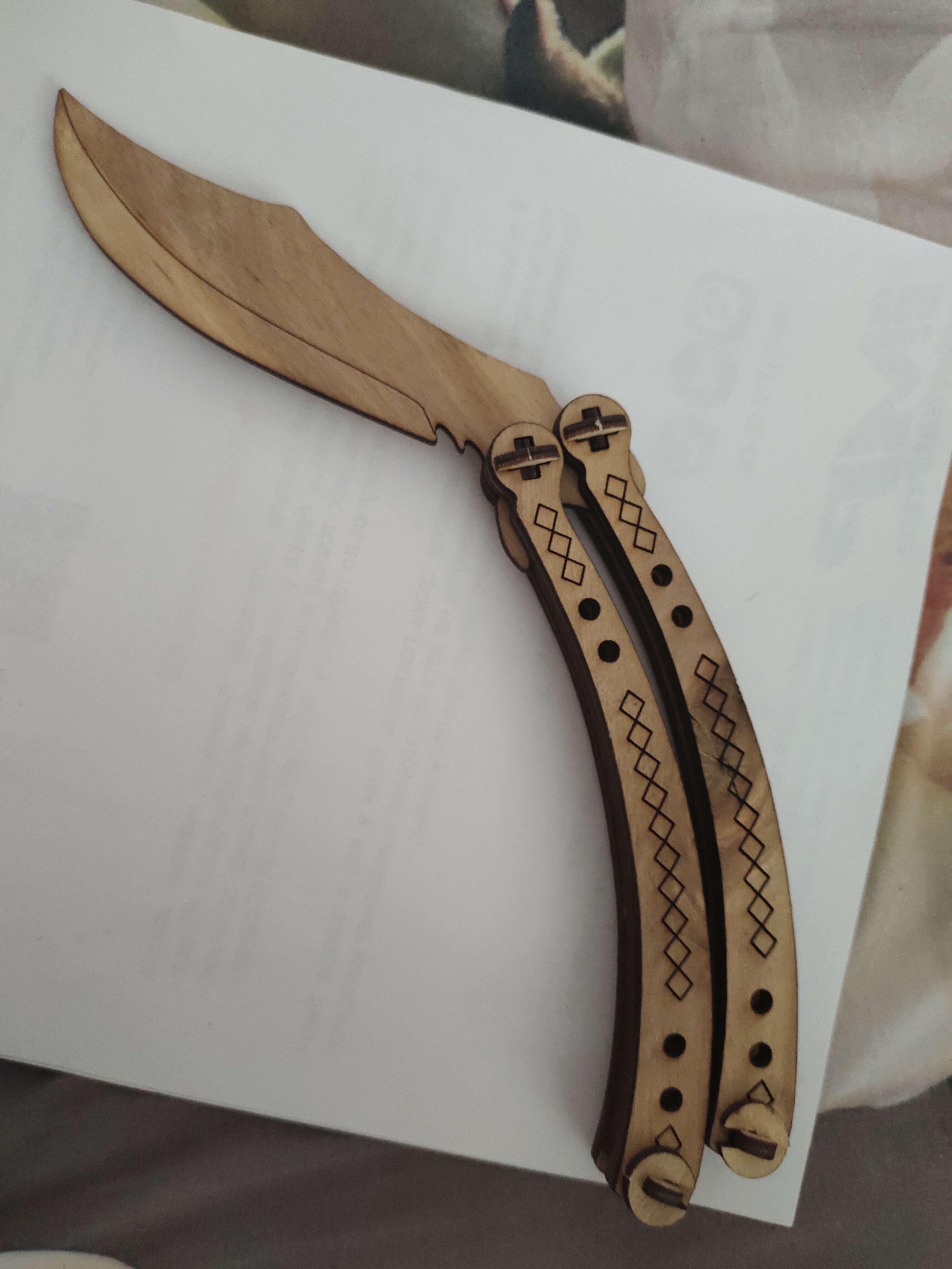 Фотография покупателя товара Сувенир деревянный "Нож бабочка" - Фото 3