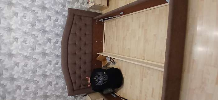 Фотография покупателя товара Кровать двуспальная «Фрейм Бэнд», с подъёмным механизмом, 1800×2000 мм, велюр vivaldi, цвет светло - коричневый - Фото 2