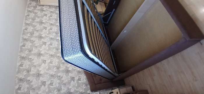 Фотография покупателя товара Кровать двуспальная «Фрейм Бэнд», с подъёмным механизмом, 1800×2000 мм, велюр vivaldi, цвет светло - коричневый - Фото 3