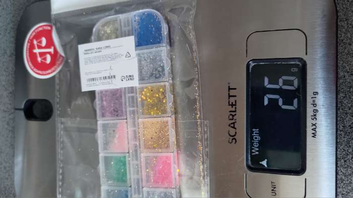 Фотография покупателя товара Блёстки для декора, 12 ячеек, мелкие, разноцветные - Фото 9