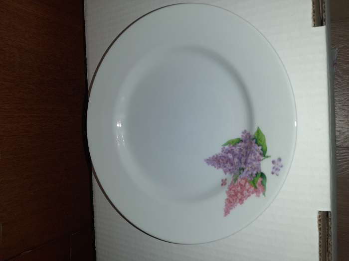 Фотография покупателя товара Тарелка Добрушский завод «Сирень», d=20 см, фарфор, белая - Фото 2