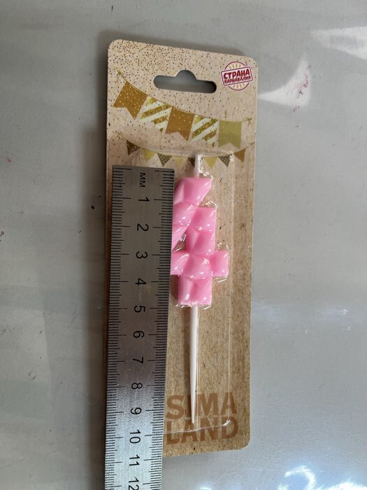 Фотография покупателя товара Свеча для торта «Цифра 9», светло-розовая - Фото 1