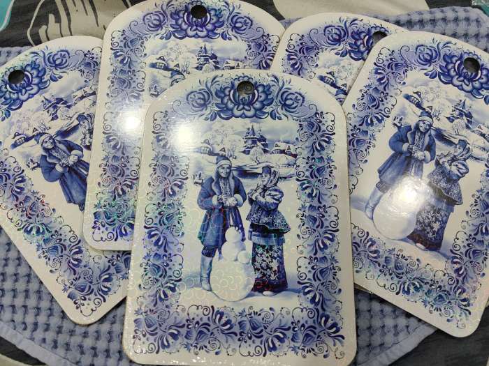 Фотография покупателя товара Доска разделочная Дарим Красиво «Гжель.Снеговик», 19.5×27.5×0.6 см, дерево, рисунок МИКС - Фото 2