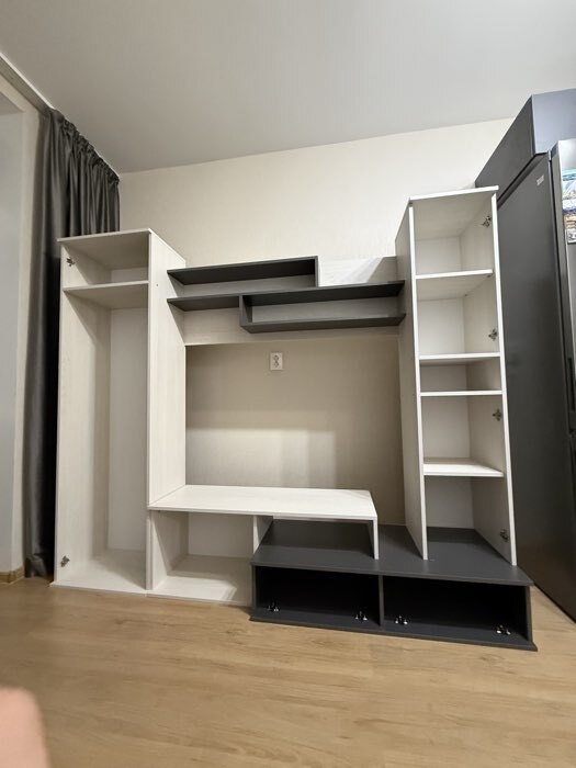 Фотография покупателя товара Стенка в гостиную «Юна», с шкафами, с полками, 2200×480×1870 мм, цвет анкор светлый/графит - Фото 5