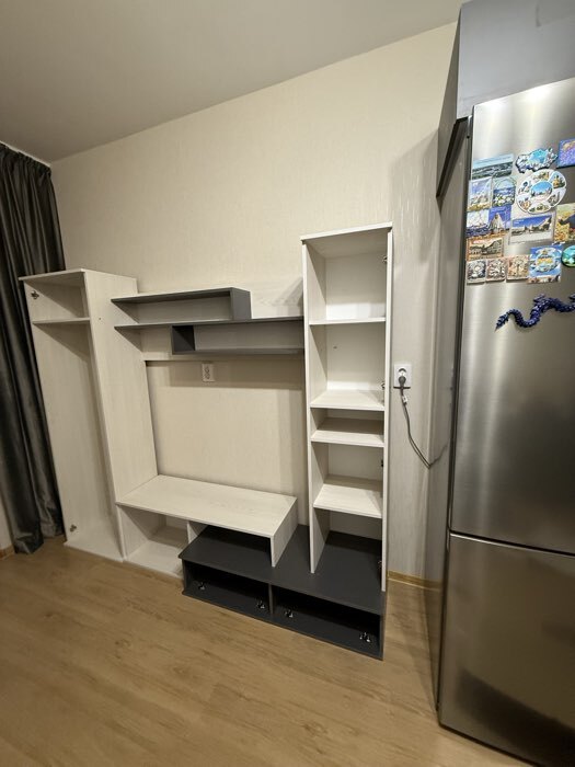 Фотография покупателя товара Стенка в гостиную «Юна», с шкафами, с полками, 2200×480×1870 мм, цвет анкор светлый/графит - Фото 4