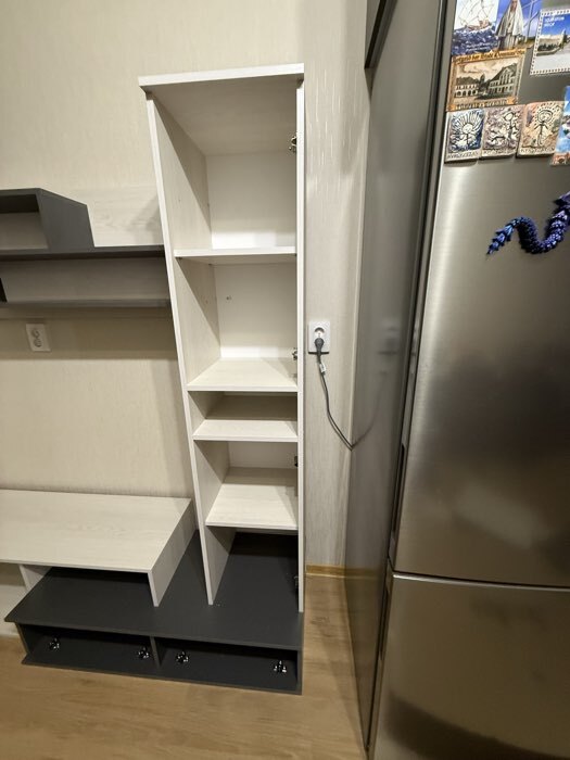 Фотография покупателя товара Стенка в гостиную «Юна», с шкафами, с полками, 2200×480×1870 мм, цвет анкор светлый/графит - Фото 7