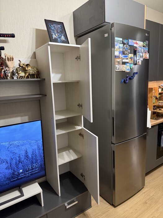 Фотография покупателя товара Стенка в гостиную «Юна», с шкафами, с полками, 2200×480×1870 мм, цвет анкор светлый/графит - Фото 10