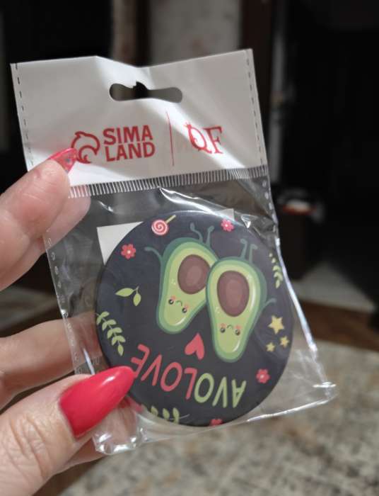 Фотография покупателя товара Зеркало карманное AVOLOVE, d=7 см, разноцветное - Фото 3