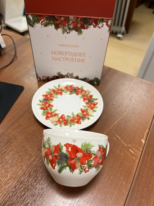 Фотография покупателя товара УЦЕНКА Чайная пара «Сказки зимнего леса», чашка 210 мл, блюдце 15 см - Фото 2
