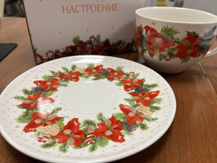 Фотография покупателя товара УЦЕНКА Чайная пара «Сказки зимнего леса», чашка 210 мл, блюдце 15 см - Фото 3