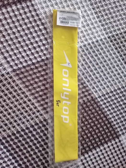 Фотография покупателя товара Фитнес-резинка ONLYTOP, 30×5×0.07 см, нагрузка 5 кг, цвет жёлтый - Фото 1