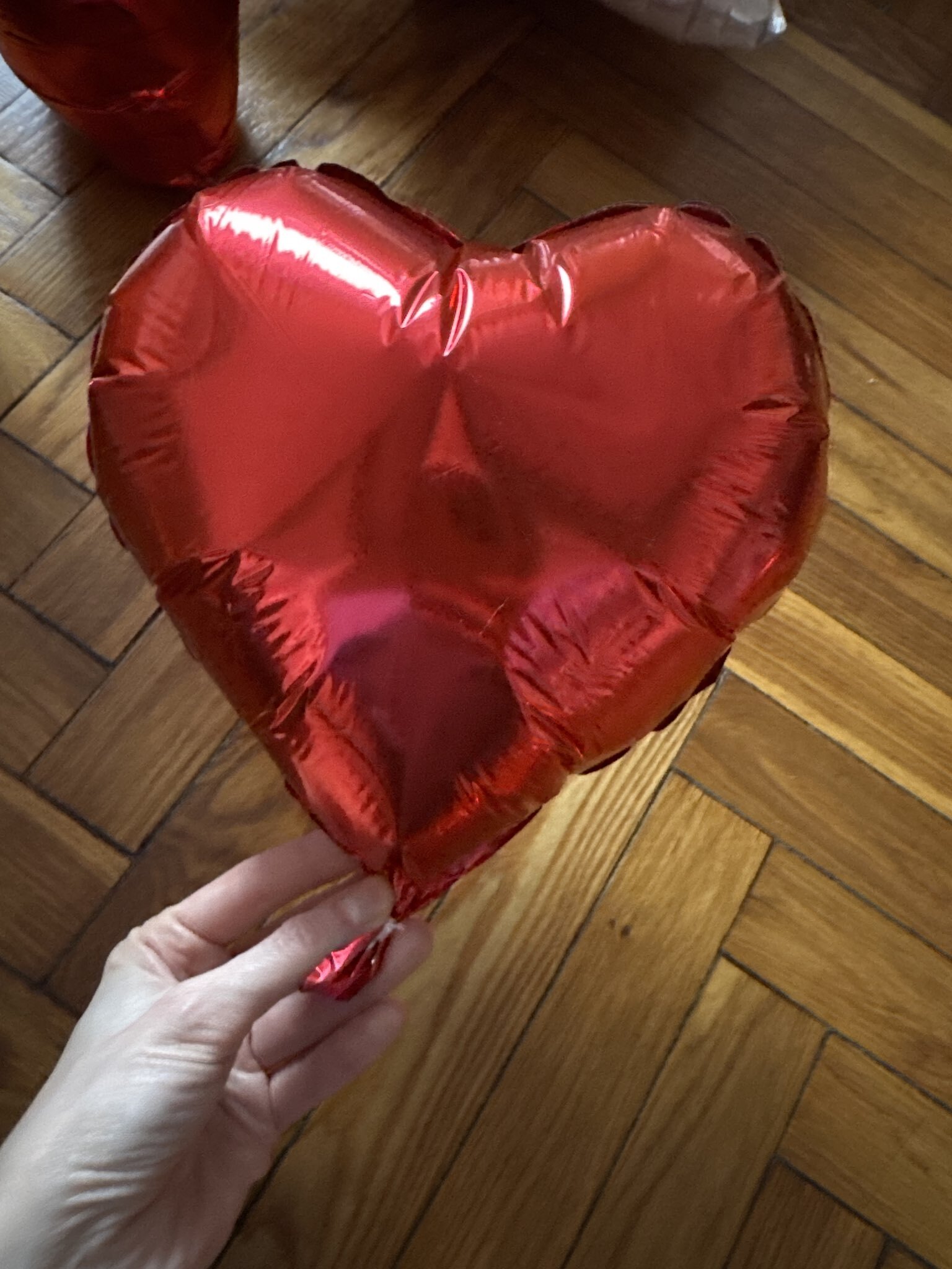 Фотография покупателя товара Шар воздушный фольгированный 9" Сердце, красный, для палочки - Фото 2