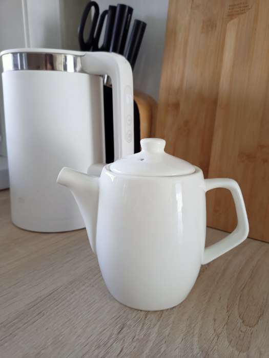 Фотография покупателя товара Чайник фарфоровый заварочный Wilmax, 1 л, цвет белый - Фото 2