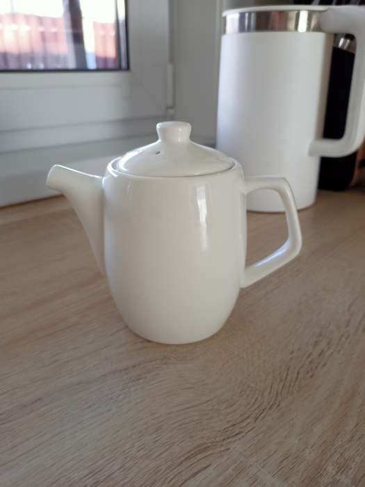 Фотография покупателя товара Чайник фарфоровый заварочный Wilmax, 1 л, цвет белый - Фото 3