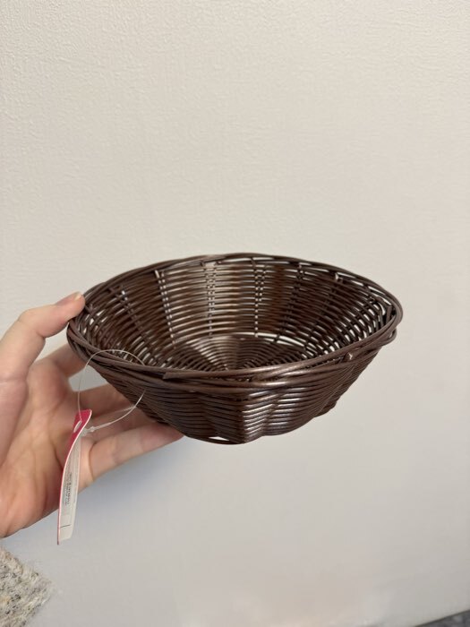 Фотография покупателя товара Корзинка для фруктов и хлеба Доляна «Шоко», 20×20×7 см, пластик, плетёная, коричневая - Фото 1