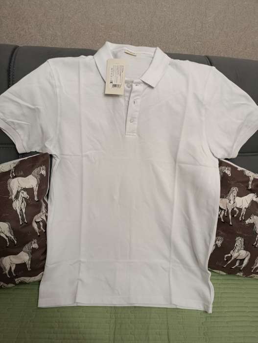 Фотография покупателя товара Футболка поло мужская MINAKU: Basic line, размер 52, белая - Фото 1