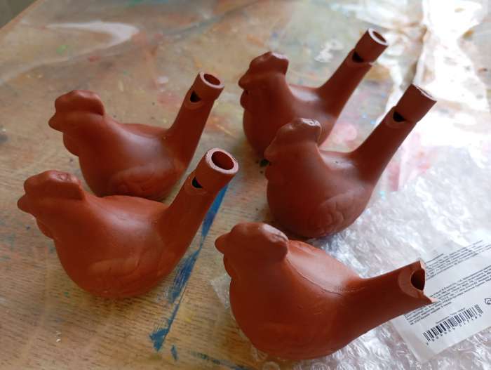 Фотография покупателя товара Свистулька керамическая «Петушок», для росписи 3.5×6.5×6.2 см - Фото 2