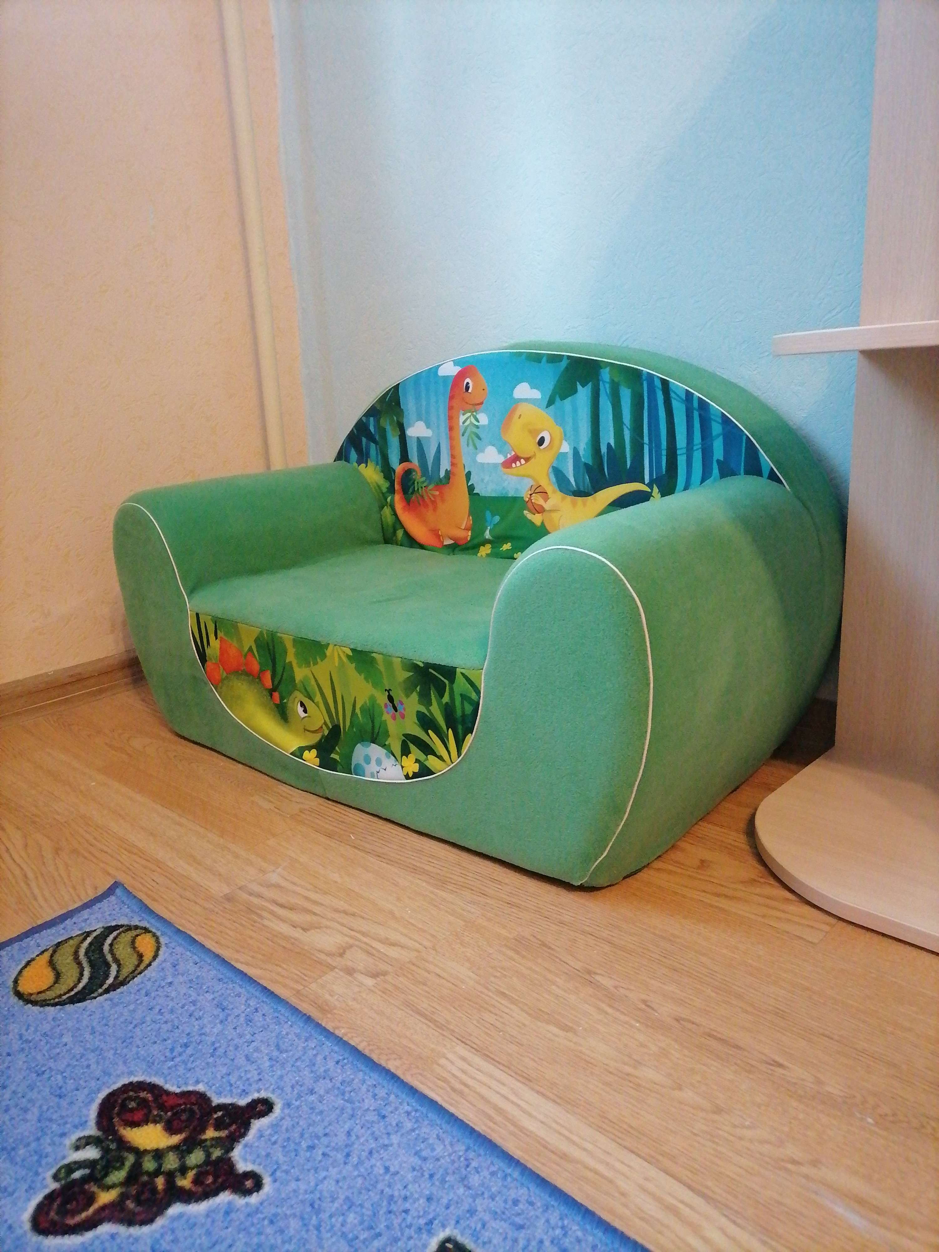 Фотография покупателя товара Мягкая игрушка-диван «Динозавры», цвет зелёный