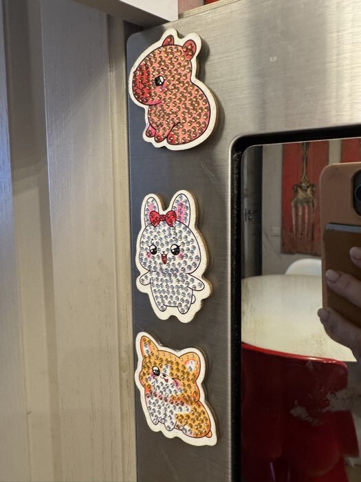 Фотография покупателя товара Алмазная мозаика на деревянном магните для детей «Милые зверюшки», набор для творчества - Фото 1