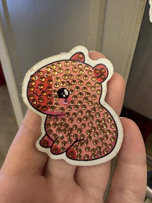 Фотография покупателя товара Алмазная мозаика на деревянном магните для детей «Милые зверюшки», набор для творчества - Фото 4