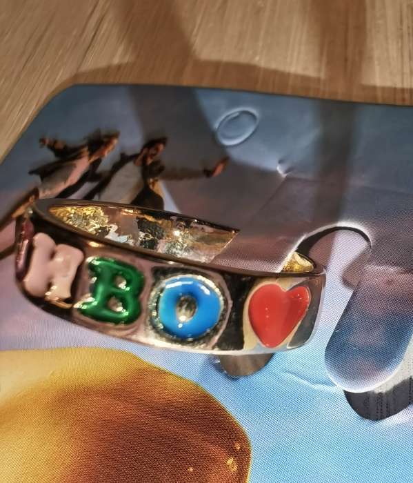 Фотография покупателя товара Кольцо с надписью «Пиво», цветное в золоте, размер 17 - Фото 4