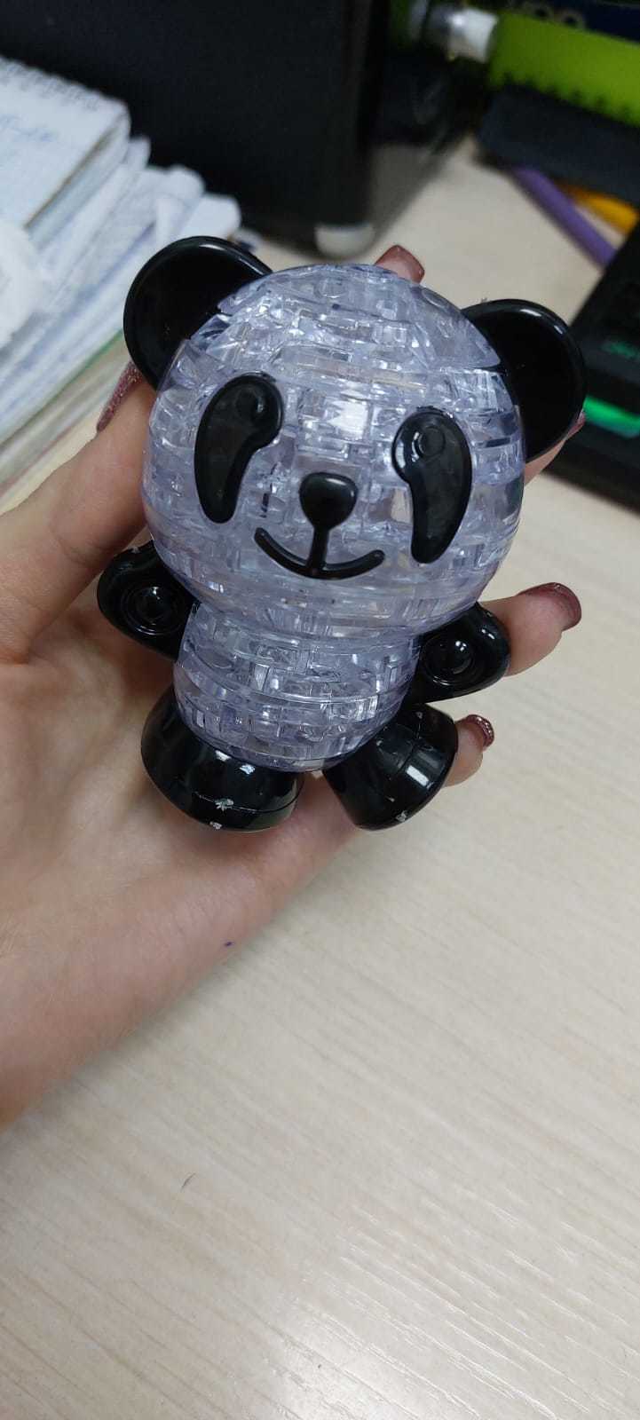 Фотография покупателя товара 3D пазл «Панда», кристаллический, 53 детали, цвета МИКС - Фото 3