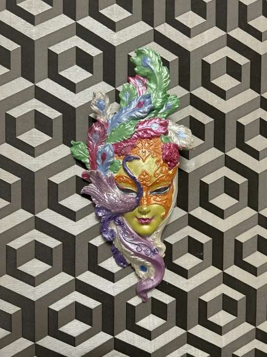 Фотография покупателя товара Венецианская маска «Красотка», панно под роспись, гипс, 34 см - Фото 1
