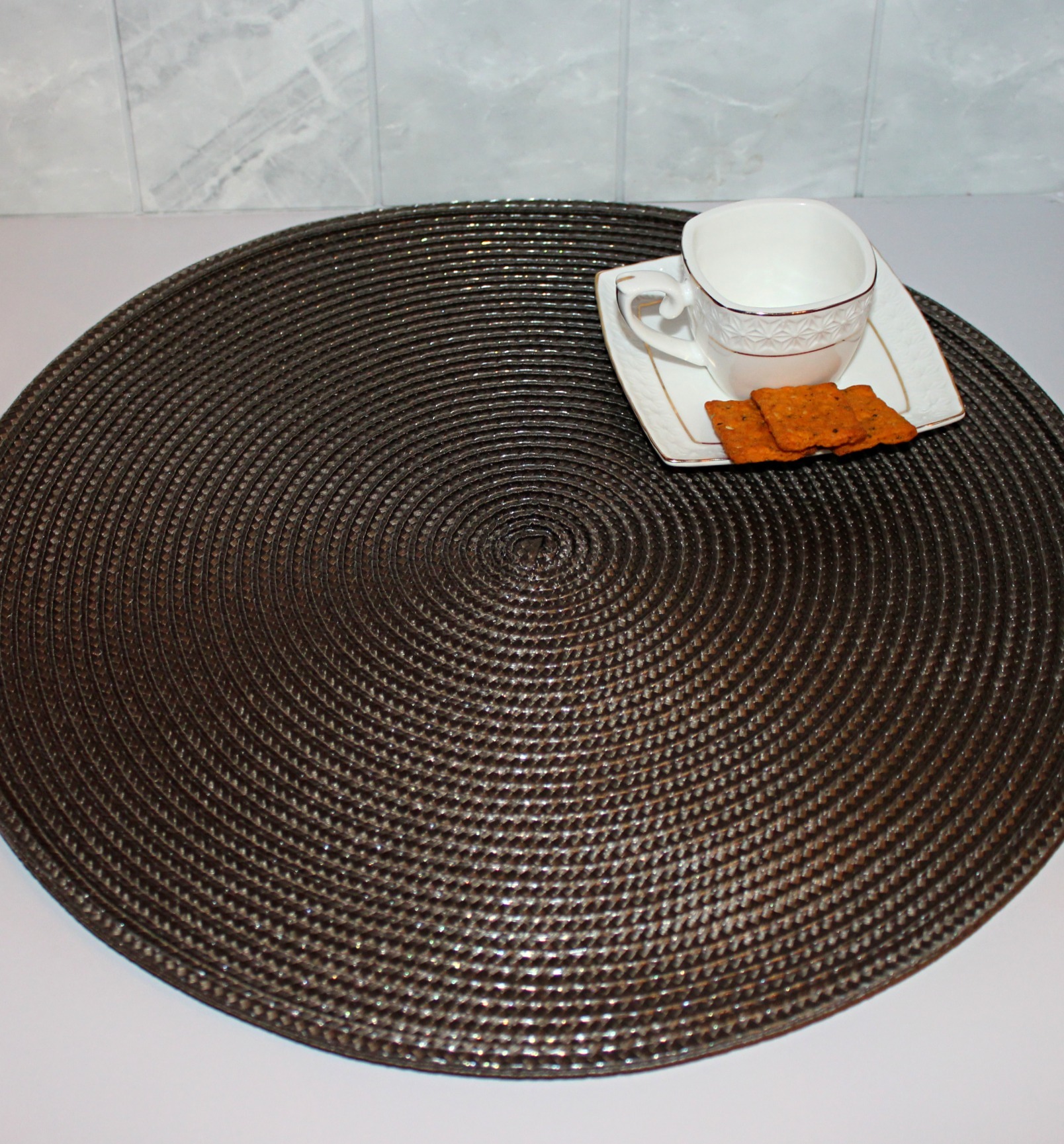 Фотография покупателя товара Салфетка сервировочная Доляна "Классика", цвет коричневый, d 38 см