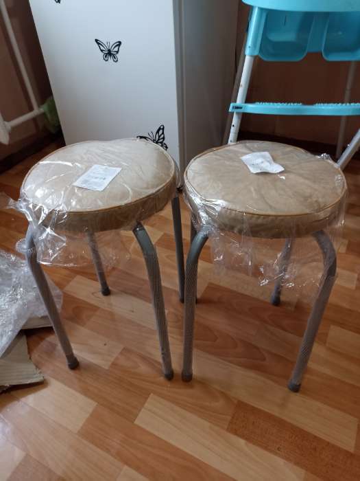 Фотография покупателя товара Табурет для кухни «Булат», экокожа, цвет бежевый - Фото 7