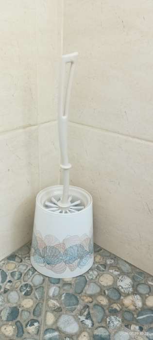 Фотография покупателя товара Ёршик для унитаза «Ракушки», 12×12×36 см, с подставкой - Фото 2