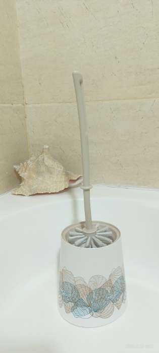 Фотография покупателя товара Ёршик для унитаза «Ракушки», 12×12×36 см, с подставкой - Фото 1