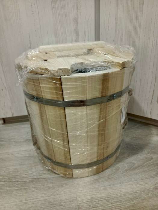 Фотография покупателя товара Запарник - ведро для бани и сауны, 12 л, липа, оцинкованная вставка, с крышкой, «Добропаровъ» - Фото 2