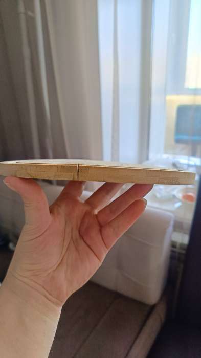 Фотография покупателя товара Блюдо для подачи с крышкой клош Доляна, d=19 см, бамбук - Фото 2