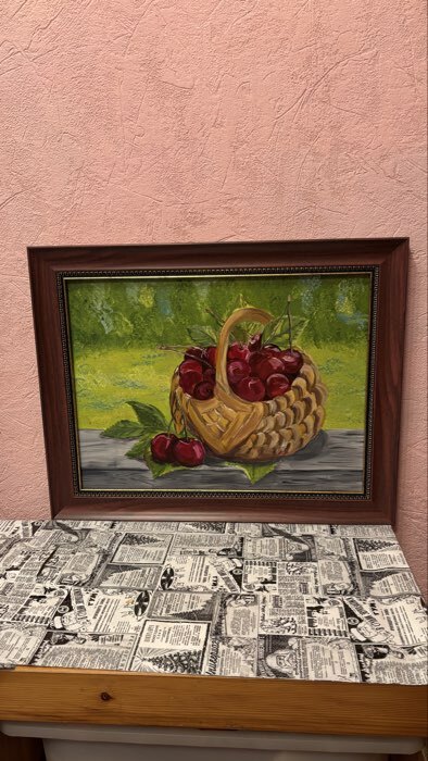 Фотография покупателя товара Рама для картин (зеркал) 30×40×4.4 см, пластиковая, Calligrata 6744, красное дерево - Фото 1