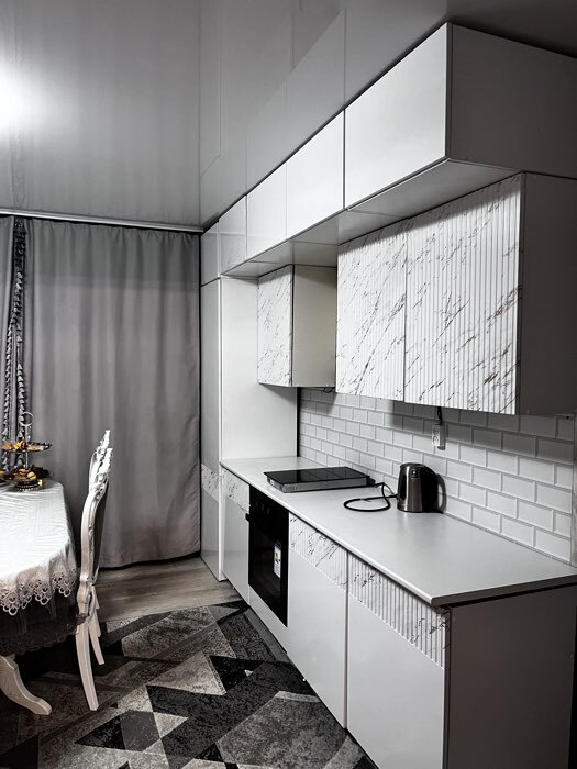 Фотография покупателя товара Кухонный гарнитур прямой «Престиж», с столешницей, 2000 мм, цвет белый глянец/графит софт МДФ - Фото 1