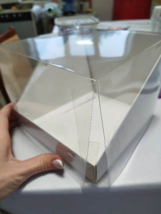 Фотография покупателя товара Коробка под бенто-торт, белая, с прозрачной крышкой, 16×16×12.5 см - Фото 1