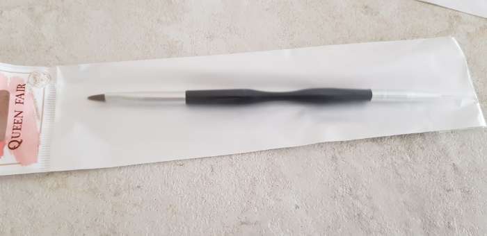 Фотография покупателя товара Кисть для наращивания и дизайна ногтей, двусторонняя, лепесток/точечная, 18,5 см, цвет чёрный - Фото 8