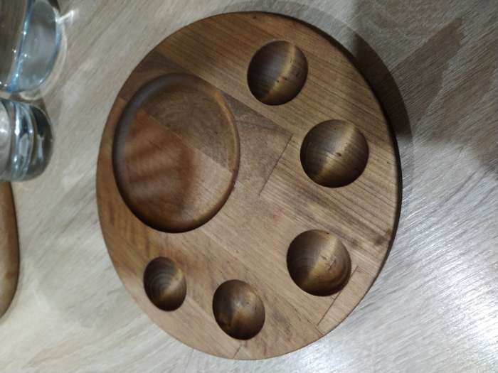 Фотография покупателя товара Подставка для яиц и кекса Adelica «Комбо», 5 отделений, d=10 см, 20×1,8 см, массив берёзы - Фото 1