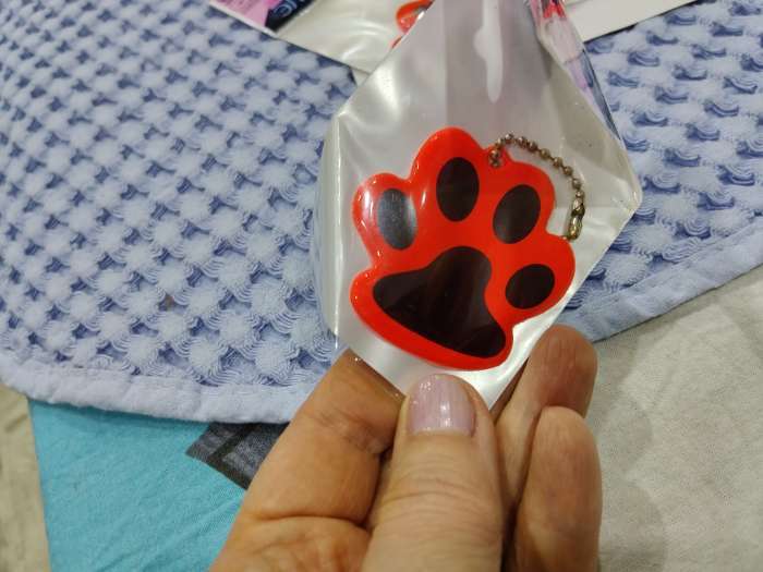 Фотография покупателя товара Светоотражающий элемент «Лапка», двусторонний, 5.5×4.8 см, цвет белый - Фото 18