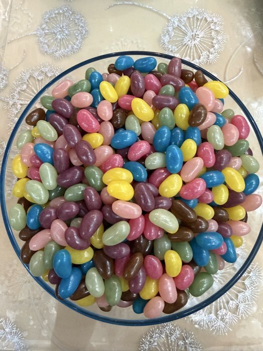 Фотография покупателя товара Мармелад жевательный «Бобы желе» со вкусом личи, персик, клубника, яблоко, 1 кг - Фото 1