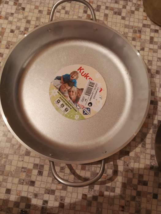 Фотография покупателя товара Сковорода KUKMARA, d=30 см, с ручками, алюминий, цвет хромированный - Фото 1