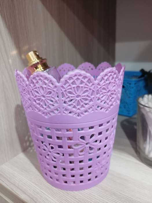 Фотография покупателя товара Корзинка пластиковая для хранения «Плетение», 10,5×10,5×11,5 см, цвет МИКС