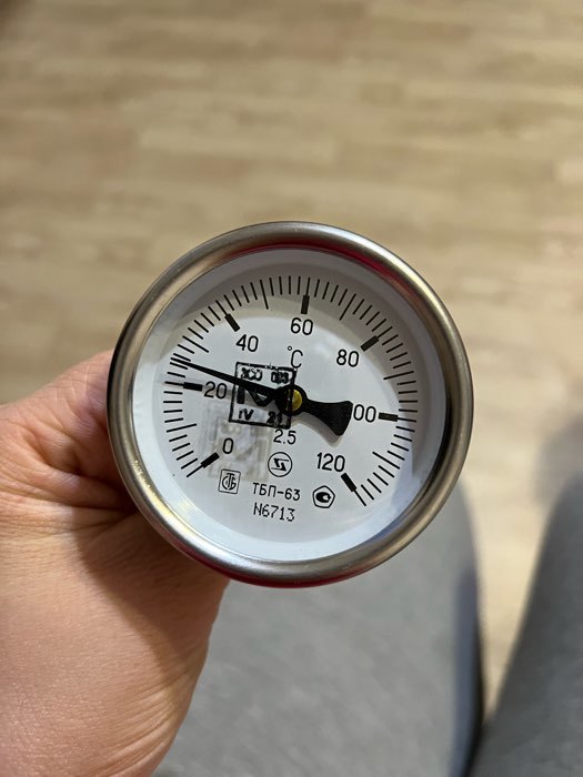 Фотография покупателя товара Термометр биметаллический, 120°C, с погружной гильзой 60 мм - Фото 1