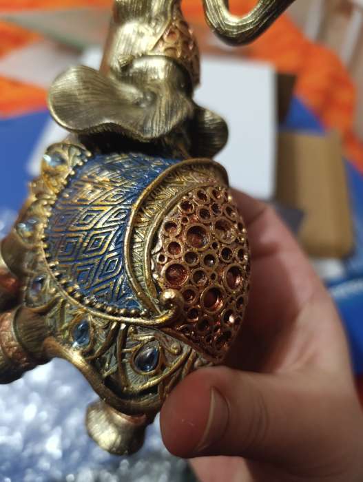 Фотография покупателя товара Фигурка полистоун «Слон в синей попоне с сапфирами», 14×13×6 см, МИКС - Фото 1